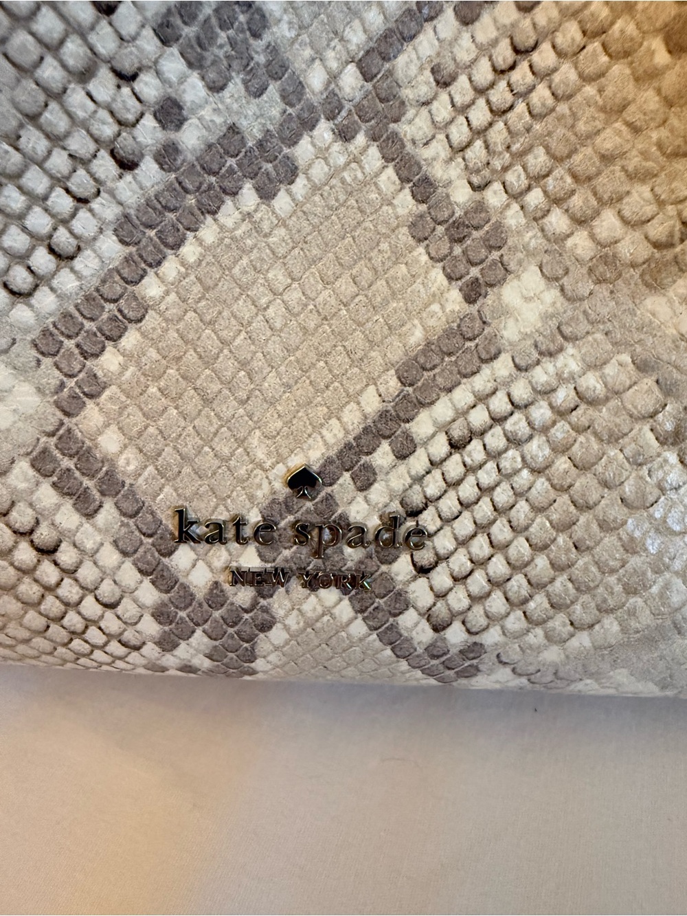 Kate Spade Cream Snake-Embossed Knott Crossbody Purse - Picture 2 of 10